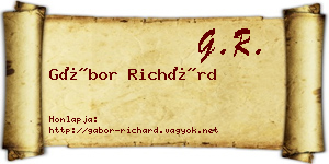 Gábor Richárd névjegykártya