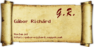 Gábor Richárd névjegykártya